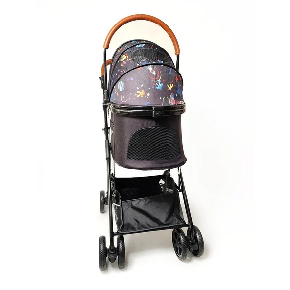 Zampa Bottas Siyah Kedi Köpek Arabası - Katlanabilir, Konforlu ve Güvenli Taşıma - 4