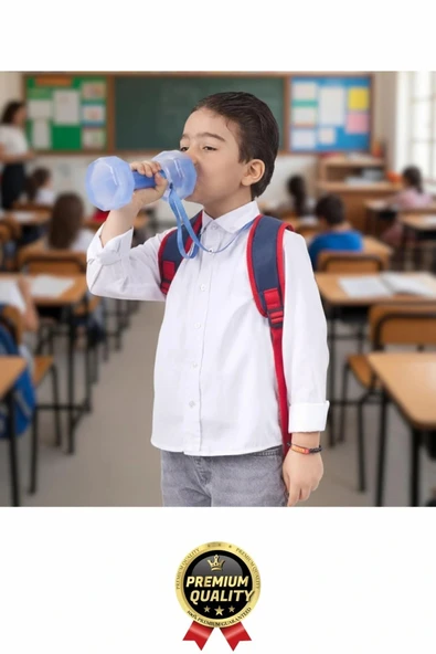 Özel Üretim Fitness Spor Okul Koşu Bpa İçermeyen Plastik Matara Günlük Mavi Dambıl Suluk 500 ml - 5