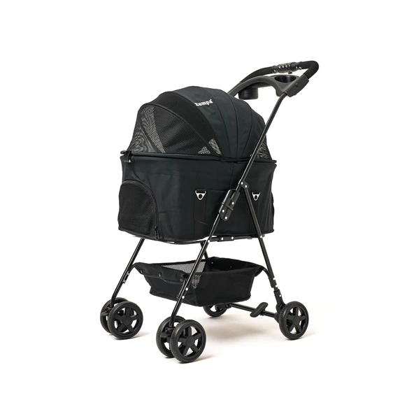 Zampa Norris Siyah Kedi Köpek Arabası - Katlanabilir, Şık ve Konforlu Taşıma SP02FL-B - 2
