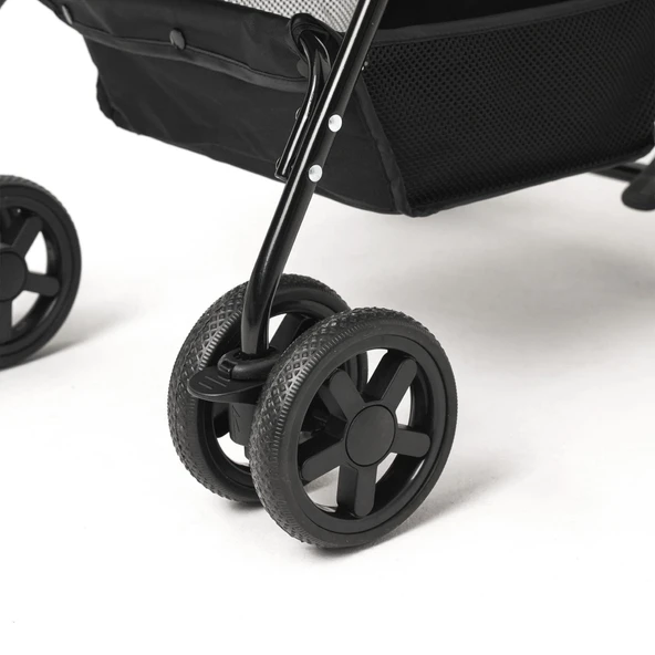 Zampa Norris Siyah Kedi Köpek Arabası - Katlanabilir, Şık ve Konforlu Taşıma SP02FL-B - 3