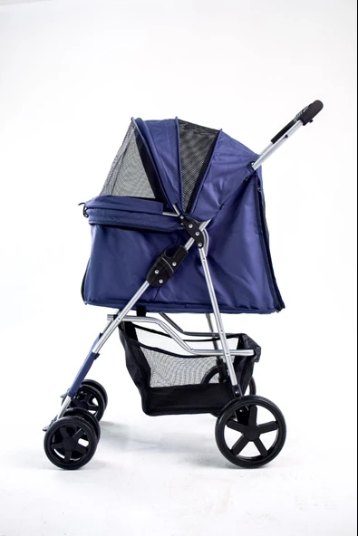 Zampa Favorite Lacivert Kedi Köpek Arabası - Katlanabilir, Süspansiyonlu Tekerlekli, 15 KG - 3