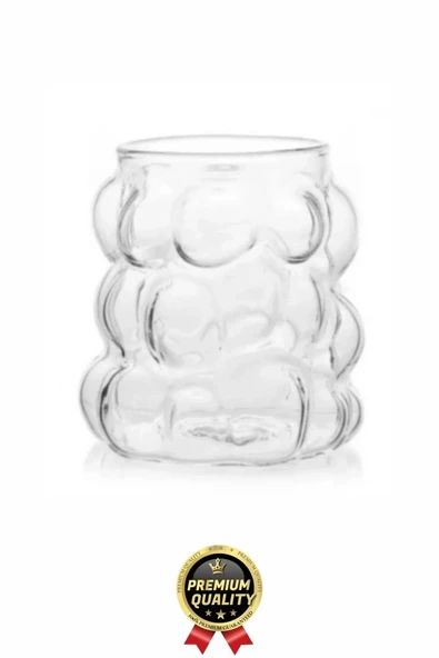 Özel Çeyiz Şeffaf İnce Şık Latte Meşrubat Kahve Çay Borosilikat Üzüm Model Bubble Bardak 180 Ml - 7