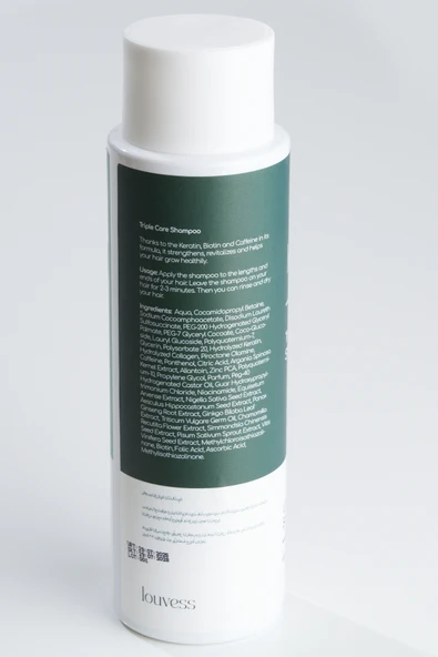 Louvess Üçlü Bakım Şampuanı ( Biotin, Keratin ve Kafein İle Güçlendirilmiş Saç Bakım Şampuanı 400 ML ) - 2