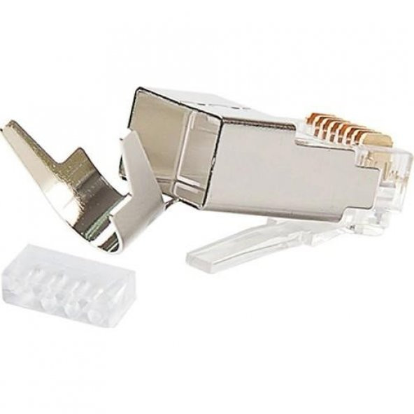 PrimeX Q-J7100M Cat7 Metal Konnektör Rj45 CAT7 Jack + Ayraç 100 lü Paket - 9