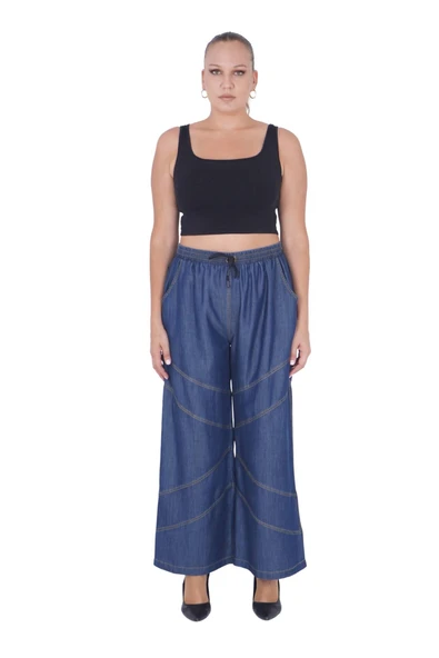 Kadın Büyük Beden İnce Kot Alt Üst İkili Takım - Resim 9