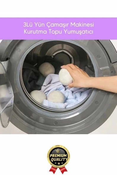 Sürtünme Engellen Kırışıklık Azaltıcı Çabuk Kuruma Yün Çamaşır Makinesi Kurutma Topu Yumuşatıcı 3'lü - 6