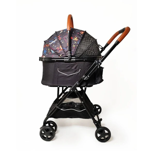 Zampa Bottas Siyah Kedi Köpek Arabası - Katlanabilir, Konforlu ve Güvenli Taşıma - 2