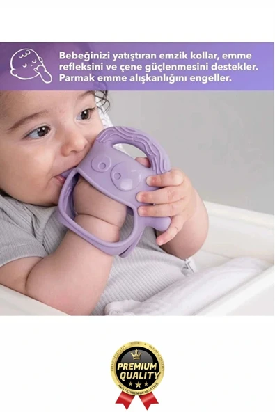 Eğlenceli Yumuşak Esnek Bpa İçermeyen Diş Çıkarma Dönemi Kaşıma Silikon Mavi Bebek Diş Kaşıyıcı - 4