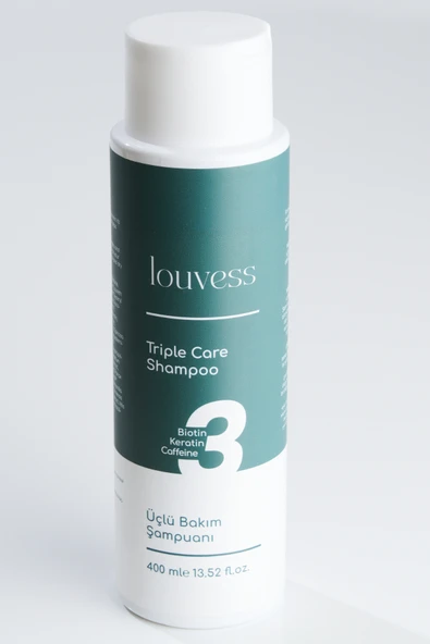 Louvess Üçlü Bakım Şampuanı ( Biotin, Keratin ve Kafein İle Güçlendirilmiş Saç Bakım Şampuanı 400 ML )
