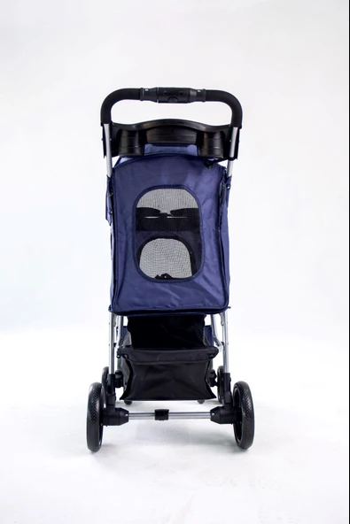 Zampa Favorite Lacivert Kedi Köpek Arabası - Katlanabilir, Süspansiyonlu Tekerlekli, 15 KG - 5