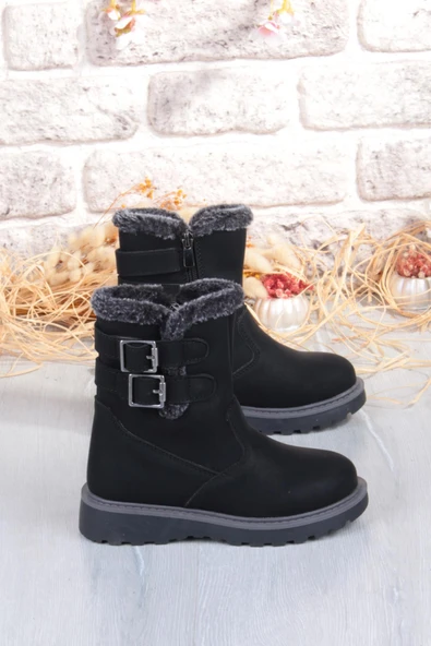 Fort Cool Buckle Anatomik Sıcak Astar Kaymaz Taban Kız Çocuk Çizme - Resim 2