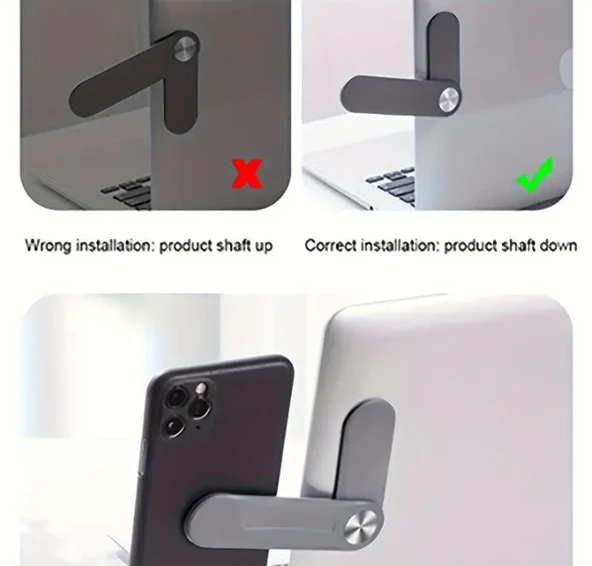 Manyetik Telefon Tutuculu Çift Ekranlı Laptop Standı - Resim 3