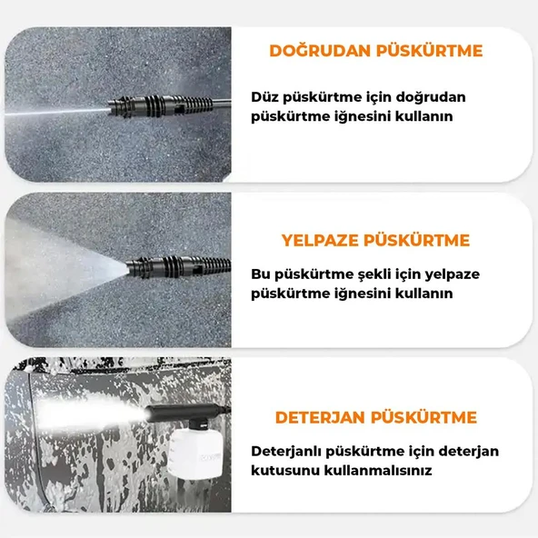 Powermaster PM-24688 Pratik Yüksek Basınçlı Araç Yıkama Makinesi 13 Litre 80 Bar 30.000Mah 350 Watt - 5