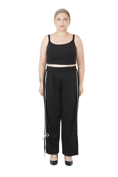 Kadın Büyük Beden Siyah Alt Üst İkili Takım - Resim 4