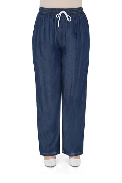 Kadın Büyük Beden Alt Üst İnce Kot İkili Takım - Resim 5