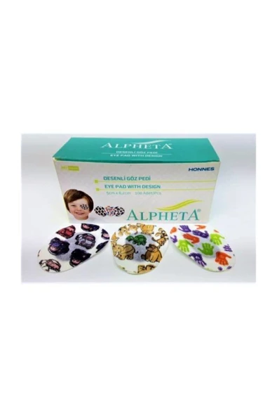Alpheta Göz Kapama Bandı - Göz Pedi - Renkli Desenli - 5x6,2cm - Çocuk - 100 Adet ürün görseli 1