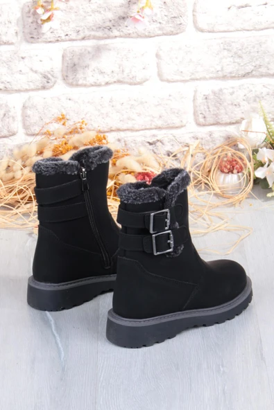 Fort Cool Buckle Anatomik Sıcak Astar Kaymaz Taban Kız Çocuk Çizme - Resim 4