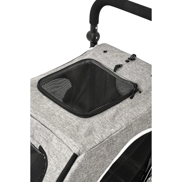 Zampa Alonso Kedi Köpek Arabası Gri BL06AL-G - Katlanabilir Evcil Hayvan Taşıma Arabası (35 kg) - 3