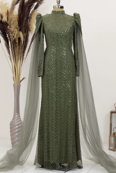 Asil Tesettür Abiye Haki ürün görseli