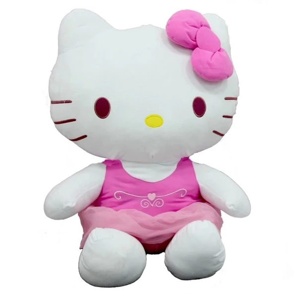 Peluş Hello Kitty Elbiseli Kurdeleli 50Cm - Resim 3