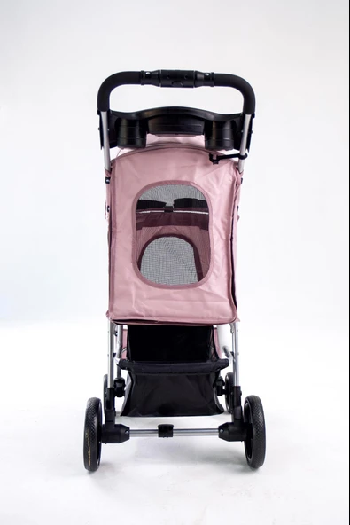 Zampa Favorite Pembe Kedi Köpek Arabası - Katlanabilir, Süspansiyonlu Tekerlekli, 15 KG - 5