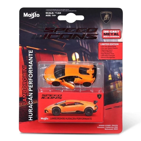 Maisto 1:64 Speed Icons - Lamborghini Huracan Performante Turuncu - 4