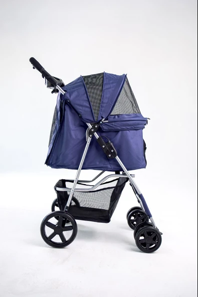 Zampa Favorite Lacivert Kedi Köpek Arabası - Katlanabilir, Süspansiyonlu Tekerlekli, 15 KG - 4