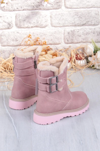 Fort Cool Buckle Anatomik Sıcak Astar Kaymaz Taban Kız Çocuk Çizme - Resim 10