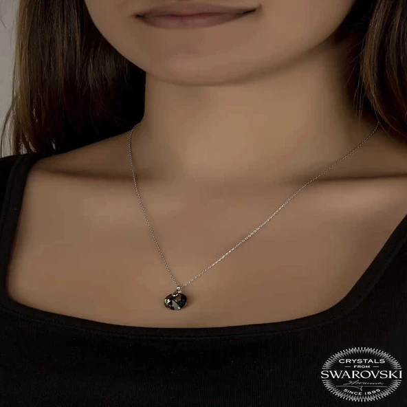 Supertrend Swa Crystal İris Yeşil Taşlı Gümüş Kadın Kolye - Resim 2