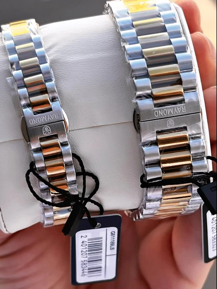 Raymond Ciflere Özel Sevgili Kombini 2 Yıl Garantili 5 Atm Suya Dayanklı Çift Saati CFT.07 - Resim 5