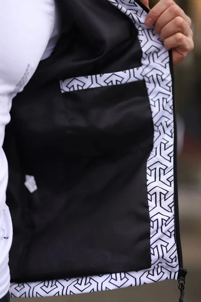 Unisex Kapüşonlu İçi Astarlı Yağmurluk - Beyaz - Resim 2