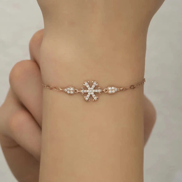 Supertrend Gümüş Rose Kar Tanesi Kadın Bileklik - Resim 3