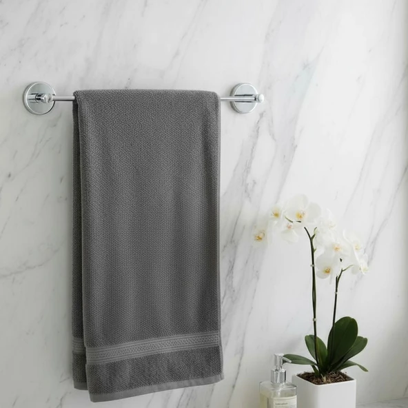 Uzun Havluluk KROM 40 cm Parlak Gümüş Duvar Tipi Paslanmaz Çelik Banyo Havlu Askısı Aparatı - Resim 4