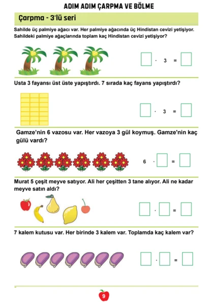 Çocuklara Çarpma ve Bölme Öğreten YAZ-SİL Kitabı - 4