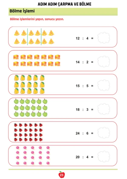 Çocuklara Çarpma ve Bölme Öğreten YAZ-SİL Kitabı - 5