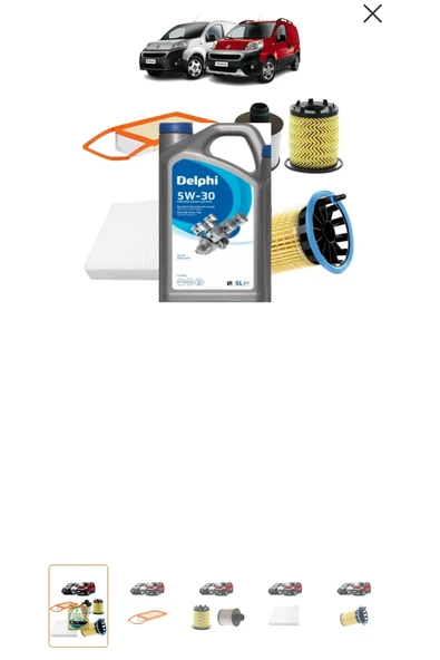 5w30 5lt dpf li+Fiat Doblo 95 Beygir Euro 6 1.3 D Multijet 2016 Sonrası 5li set ELF YAĞ ürün görseli