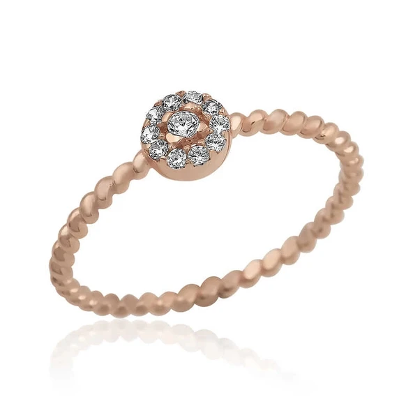 Supertrend Gümüş Rose Zirkon Taşlı Kadın Yüzük ürün görseli