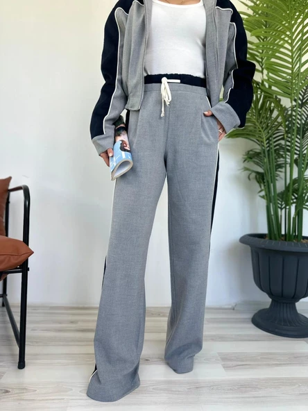 Kadın Palazzo Pantolon Gri - 2