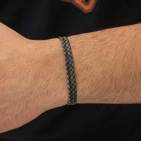 Supertrend Gümüş Kazaziye Örgü Bileklik - Resim 4