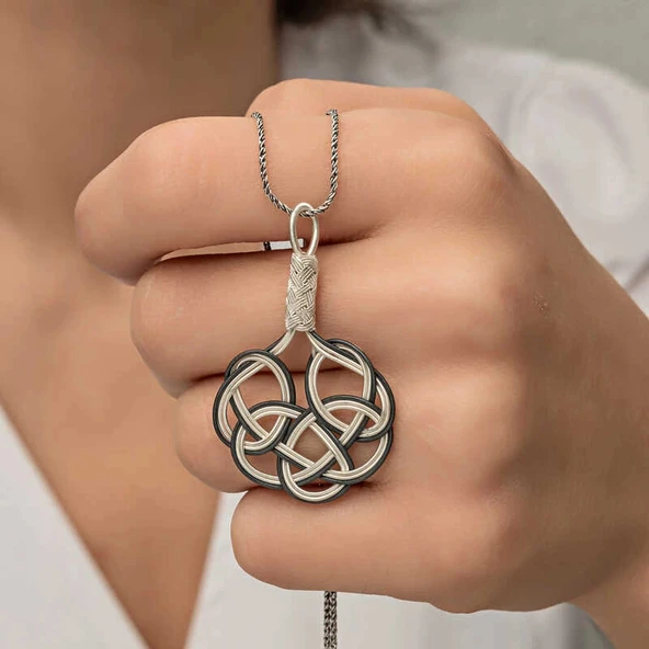 Supertrend Gümüş Kazaziye Örgü Kadın Kolye - Resim 2