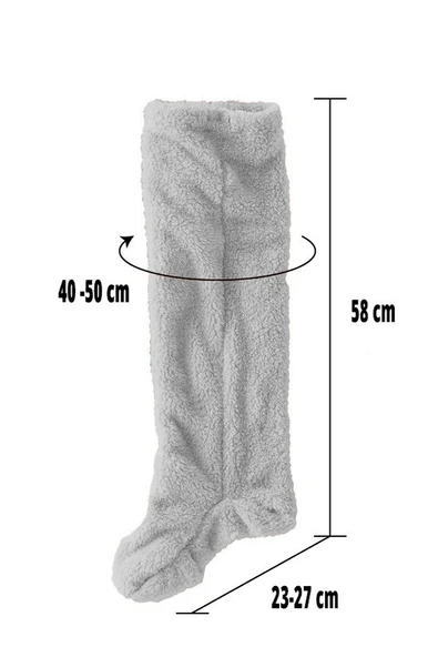 Wellsoft Peluş Diz Üstü Ev Çorabı Uzun Çorap - 3