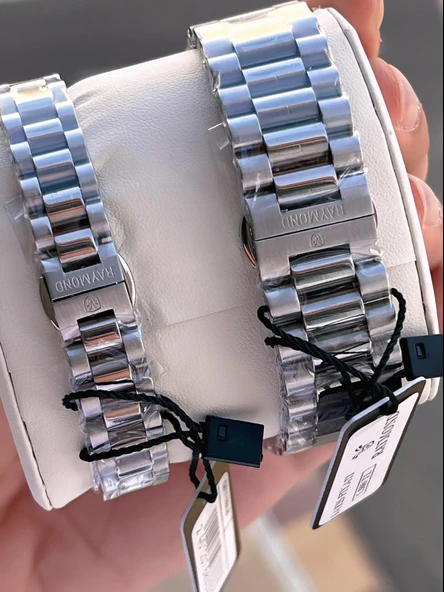 Raymond Ciflere Özel Sevgili Kombini 2 Yıl Garantili 5 Atm Suya Dayanklı Çift Saati CFT.06 - Resim 5