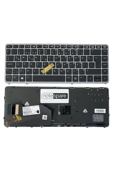 HP Uyumlu EliteBook 840 G1 (F1P84EA), 840 G1 (F1Q00ES) Işıklı Klavye Gümüş Çerçeveli TR ürün görseli 1