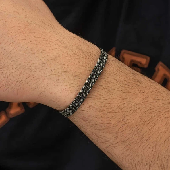 Supertrend Gümüş Kazaziye Örgü Bileklik - Resim 2