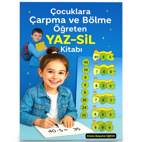 Çocuklara Çarpma ve Bölme Öğreten YAZ-SİL Kitabı