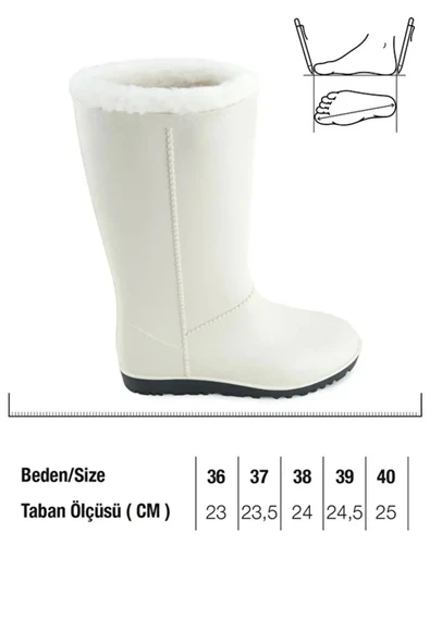Kadın Kışlık PVC İçi Sıcak Astarlı Su Geçirmez Çizme - 4
