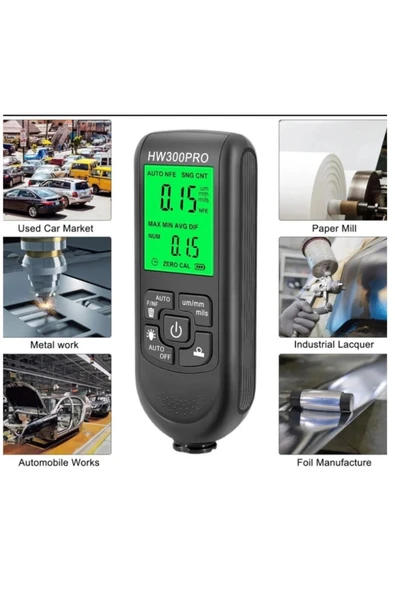 Hw-300pro Araba Boyası Film Otomatik Kalınlık Ölçer 0-2000um Fe & Nfe Kaplama Kalınlık Test Cihazı M - 4