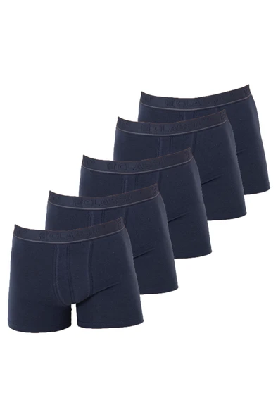 TOPCLASSIC 5'li Lacivert Erkek Boxer - Bambu & Pamuk Karışımı - Yumuşak Kumaş & Ter Emici