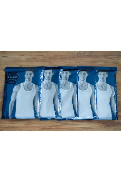 5'li Erkek Beyaz Atlet - %100 Pamuk - Nefes Alan, Ter Emici ve Yumuşak Doku - 3