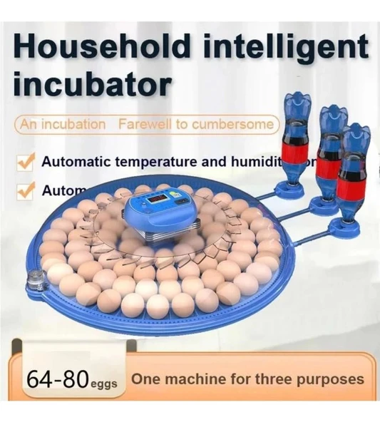 Mz-80/240 Çift Viyollü Tam Otomatik Kuluçka Makinesi Wifi Ampul Kamera Hediyeli Çiftlik Tipi - 8